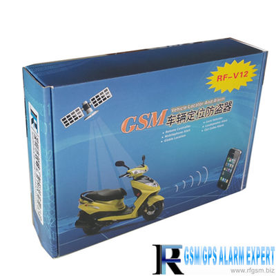 Alarme da motocicleta do cartão de SIM, localizador e alarme elétricos, faixa do quadrilátero (RF-V12)