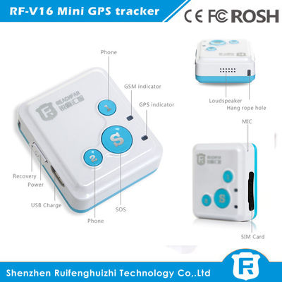 Perseguidor pessoal dos gps de Reachfar rf-v16 o mini caçoa com o botão de pânico grande do SOS