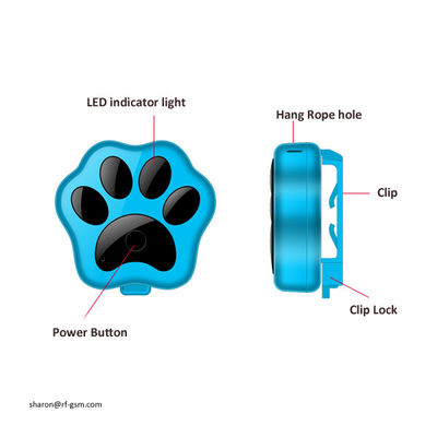 Gps claros de rolamento espertos impermeáveis do perseguidor do animal de estimação do wifi do diodo emissor de luz da venda quente mini para o gato do cão