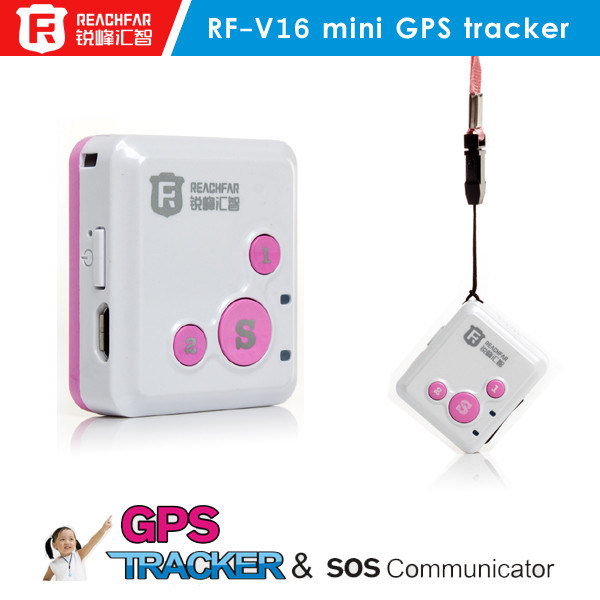 o mini perseguidor pessoal de GPS do botão das crianças SOS com os gps livres da colar da G/M da plataforma caçoa